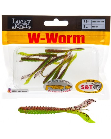 Guma Robak Lucky John W-Worm 2.5'' 6.35cm 1.0g T44 Waka Ayu 8szt.