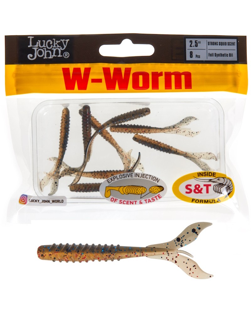 Guma Robak Lucky John W-Worm 2.5'' 6.35cm 1.0g T65 Full Synthetic Oil 8szt.