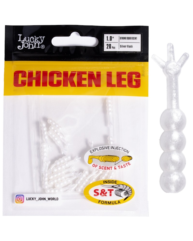 Guma Przynęta Lucky John Chicken Leg 1.0'' 2.54cm 026 Pearl 20szt.