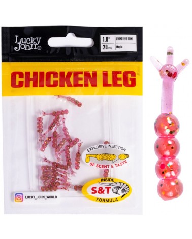 Guma Przynęta Lucky John Chicken Leg 1.0'' 2.54cm S14 Magic 20szt.