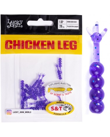 Guma Przynęta Lucky John Chicken Leg 1.0'' 2.54cm S66 Purple Blue Pepper 20szt.