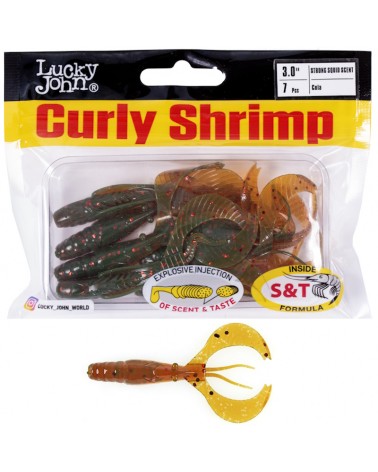 Guma Robak Lucky John Curly Shrimp 3.0'' 7.62cm 3.3g PA16 Cola 7szt.