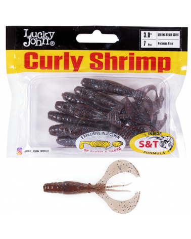 Guma Robak Lucky John Curly Shrimp 3.0'' 7.62cm 3.3g S19 Potomac Blue 7szt.