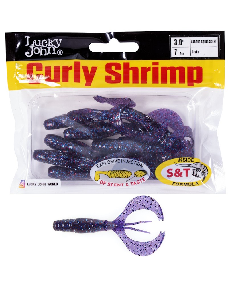 Guma Robak Lucky John Curly Shrimp 3.0'' 7.62cm 3.3g S63 Disko 7szt.