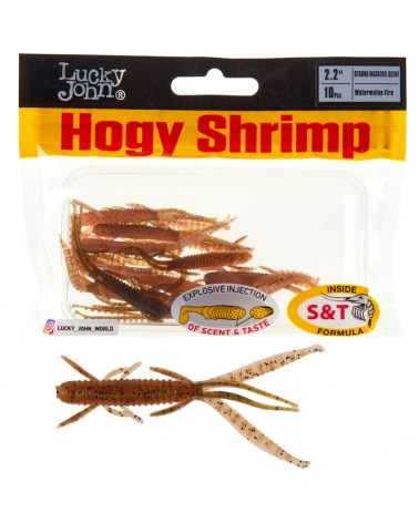 Guma Robak Lucky John Hogy Shrimp 2.2'' 5.6cm 0.8g T71 Watermelon Fire 10szt.