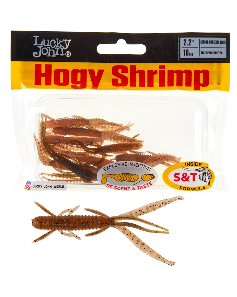 Guma Robak Lucky John Hogy Shrimp 2.2'' 5.6cm 0.8g T71 Watermelon Fire 10szt.