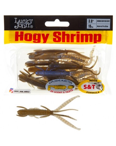 Guma Robak Lucky John Hogy Shrimp 3.0'' 7.6cm 1.8g T46 Natural Pro Blue 10szt.