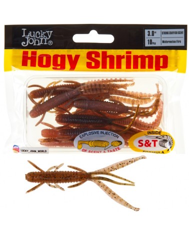 Guma Robak Lucky John Hogy Shrimp 3.0'' 7.6cm 1.8g T71 Watermelon Fire 10szt.