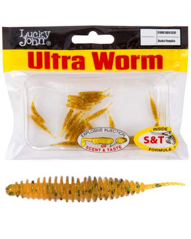 Guma Robak Lucky John Ultraworm 1.4'' 3.55cm PA19 Osaka Pumpkin 12szt.