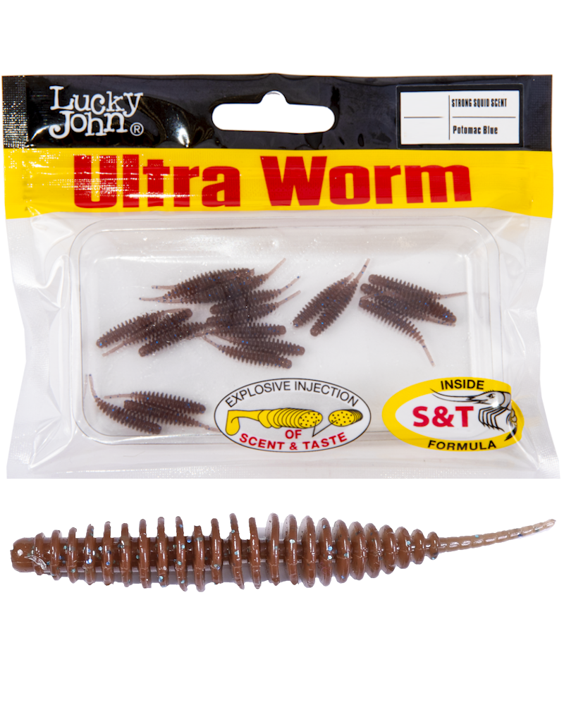 Guma Robak Lucky John Ultraworm 1.4'' 3.55cm S19 Potomac Blue 12szt.