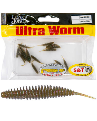 Guma Robak Lucky John Ultraworm 1.4'' 3.55cm S21 All Star Flakes 12szt.
