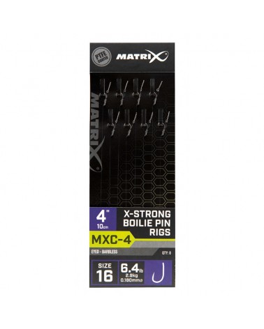 Przypony Z Bagnetem Matrix MXC-4 X-Strong Boilie Pin Rigs Barbless 4'' 10cm 16 0.18mm 8szt.