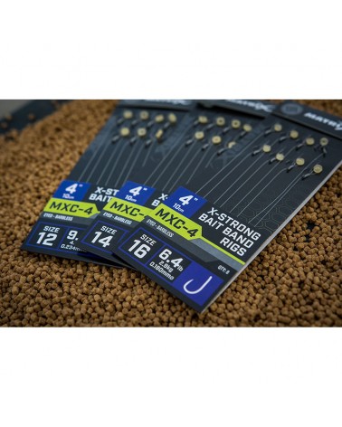 Przypony Z Gumką Matrix MXC-4 X-Strong Bait Band Rigs Barbless 4" 10cm