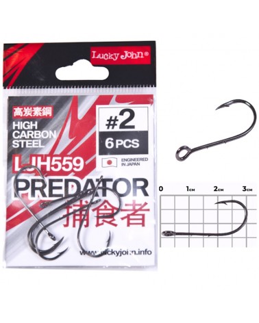 Haczyki Z Dużym Oczkiem Do Czeburaszki Lucky John Predator LJH559 Nr 2 6szt.