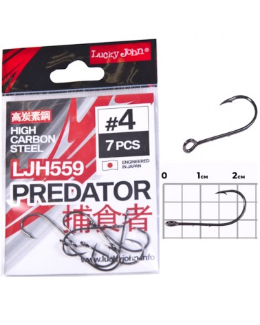 Haczyki Z Dużym Oczkiem Do Czeburaszki Lucky John Predator LJH559 Nr 4 7szt.