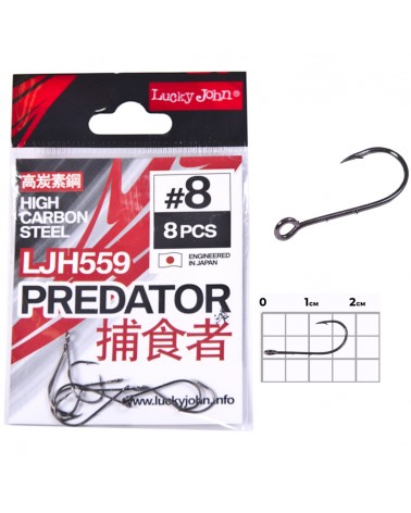 Haczyki Z Dużym Oczkiem Do Czeburaszki Lucky John Predator LJH559 Nr 8 8szt.