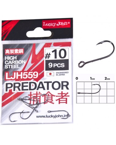 Haczyki Z Dużym Oczkiem Do Czeburaszki Lucky John Predator LJH559 Nr 10 9szt.
