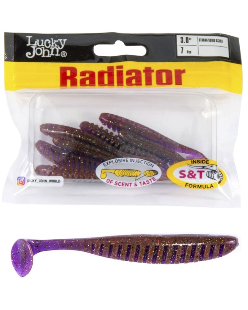 Guma Ripper Lucky John Radiator 3.0'' 7.5cm 2.1g S13 Purple Plum 7szt.