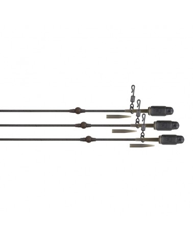Bezpieczny Zestaw Helikopterowy Fox Edges Naturals Tuff Tungsten Tubing Heli-Clip Rigs 3szt.