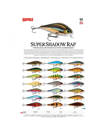 Wobler Rapala Super Shadow Rap 11cm 38g PCK Peacock 0.9-1.2m wolno tonący