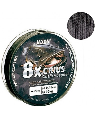 Plecionka Przyponowa Jaxon Crius 8x Catfish Leader Black 0.45mm Ryby Do 90kg 20m