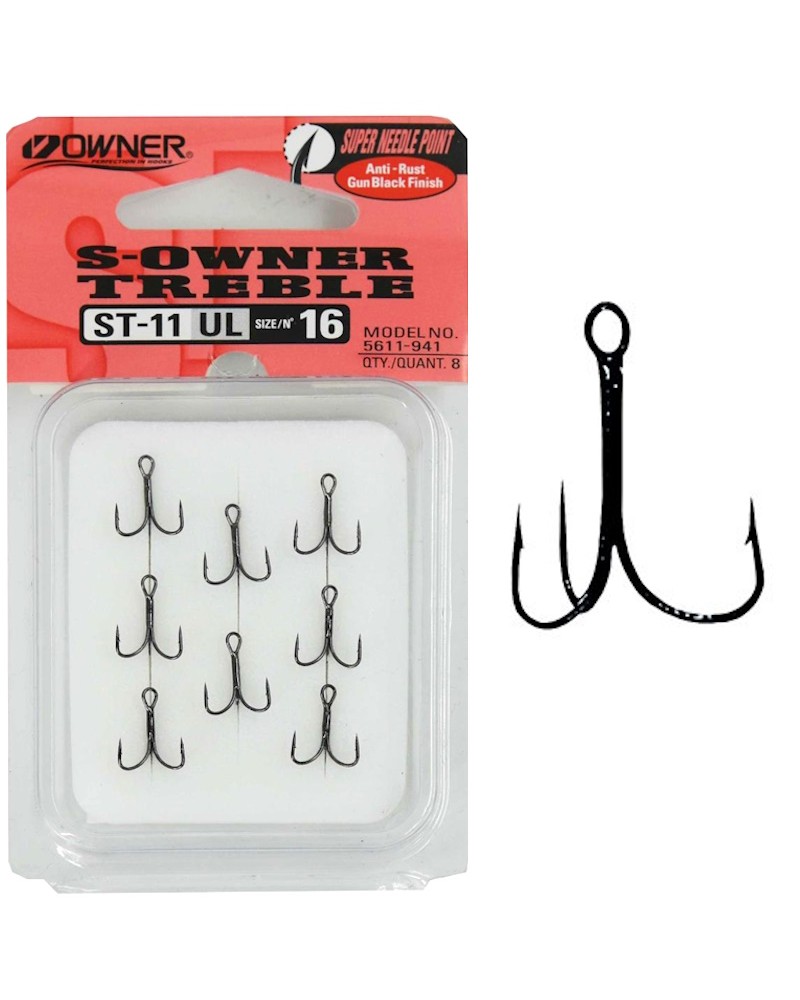 Kotwice Kotwiczki Owner Treble Hooks ST-11UL Nr 16 8szt.