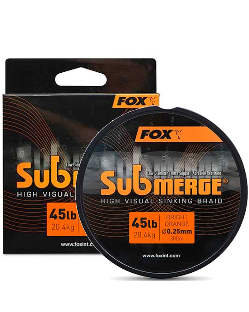 Plecionka Tonąca Fox Submerge Orange Sinking Braid 45lb 300m 0.25mm 20.4kg