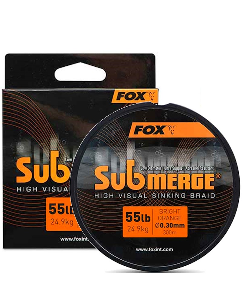 Plecionka Tonąca Fox Submerge Orange Sinking Braid 55lb 300m 0.30mm 24.9kg