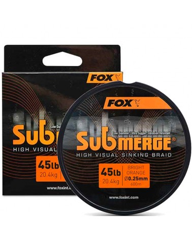 Plecionka Tonąca Fox Submerge Orange Sinking Braid 45lb 600m 0.25mm 20.4kg
