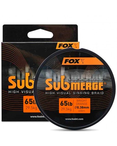 Plecionka Tonąca Fox Submerge Orange Sinking Braid 65lb 600m 0.38mm 29.5kg