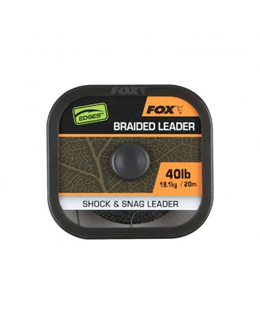 Plecionka Na Przypon Strzałówkę Fox Edges Naturals Braided Shock & Snag Leader 40lb 18.1kg 20m