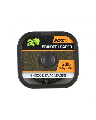 Plecionka Na Przypon Strzałówkę Fox Edges Naturals Braided Shock & Snag Leader 50lb 22.7kg 20m