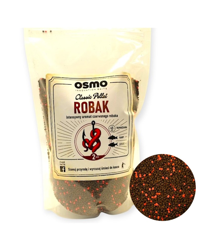 Pellet Method Feeder Osmo Classic Red Worm Czerwony Robak 2mm 800g