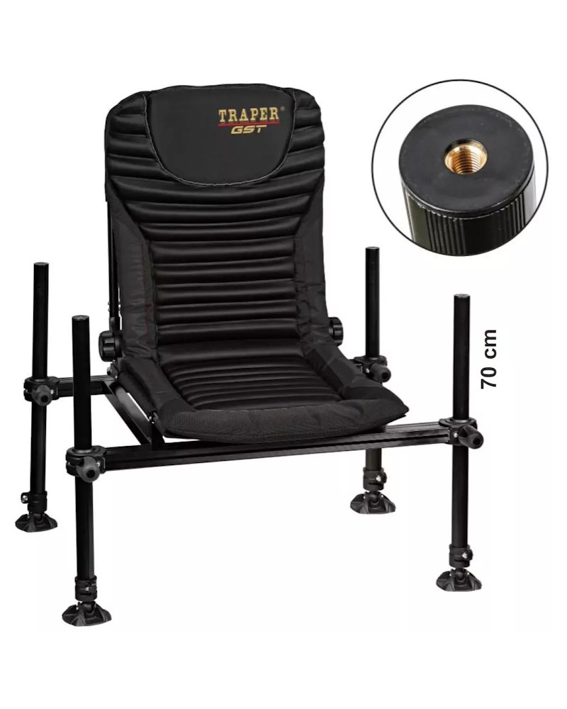 Fotel Siedzisko Traper Feeder GST Pro 36 Black Regulowane Nogi Oparcie