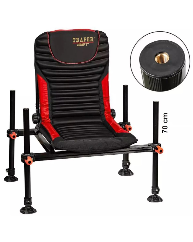 Fotel Siedzisko Traper Feeder GST Pro 36 Red Regulowane Nogi Oparcie