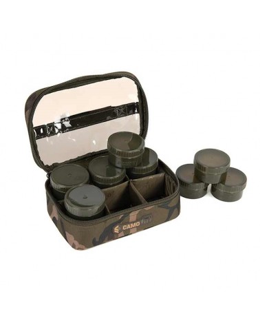 Torba Z Zestawem Pojemników Na Pzynęty Fox Camolite 8 Pot Hookbait Case 24.5x16.5x9.5cm