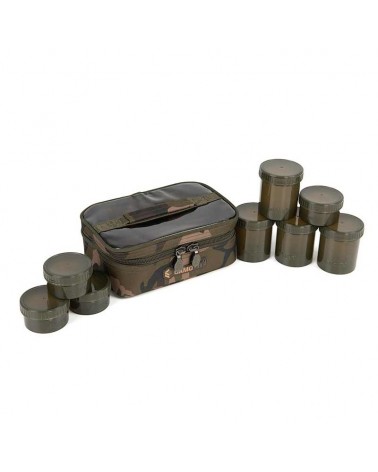 Torba Z Zestawem Pojemników Na Pzynęty Fox Camolite 8 Pot Hookbait Case 24.5x16.5x9.5cm