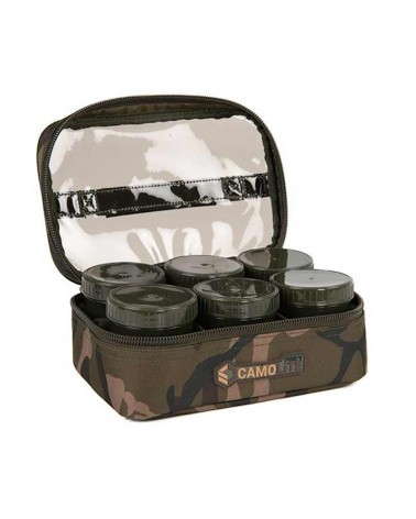 Torba Z Zestawem Pojemników Na Pzynęty Fox Camolite 8 Pot Hookbait Case 24.5x16.5x9.5cm