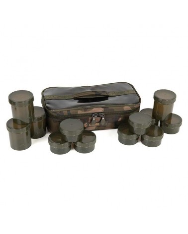 Torba Z Zestawem Pojemników Na Pzynęty Fox Camolite 12 Pot Hookbait Case 32.5x16.5x9.5cm