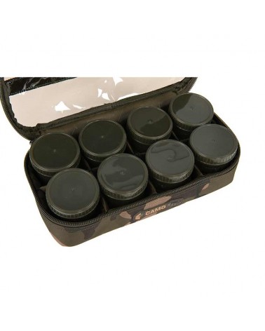Torba Z Zestawem Pojemników Na Pzynęty Fox Camolite 12 Pot Hookbait Case 32.5x16.5x9.5cm