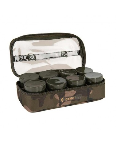 Torba Z Zestawem Pojemników Na Pzynęty Fox Camolite 12 Pot Hookbait Case 32.5x16.5x9.5cm
