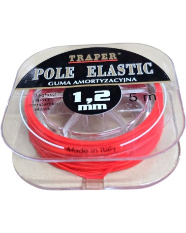 Amortyzator Guma Do Tyczki Traper Pole Elastic Czerwona 1.2mm 5m