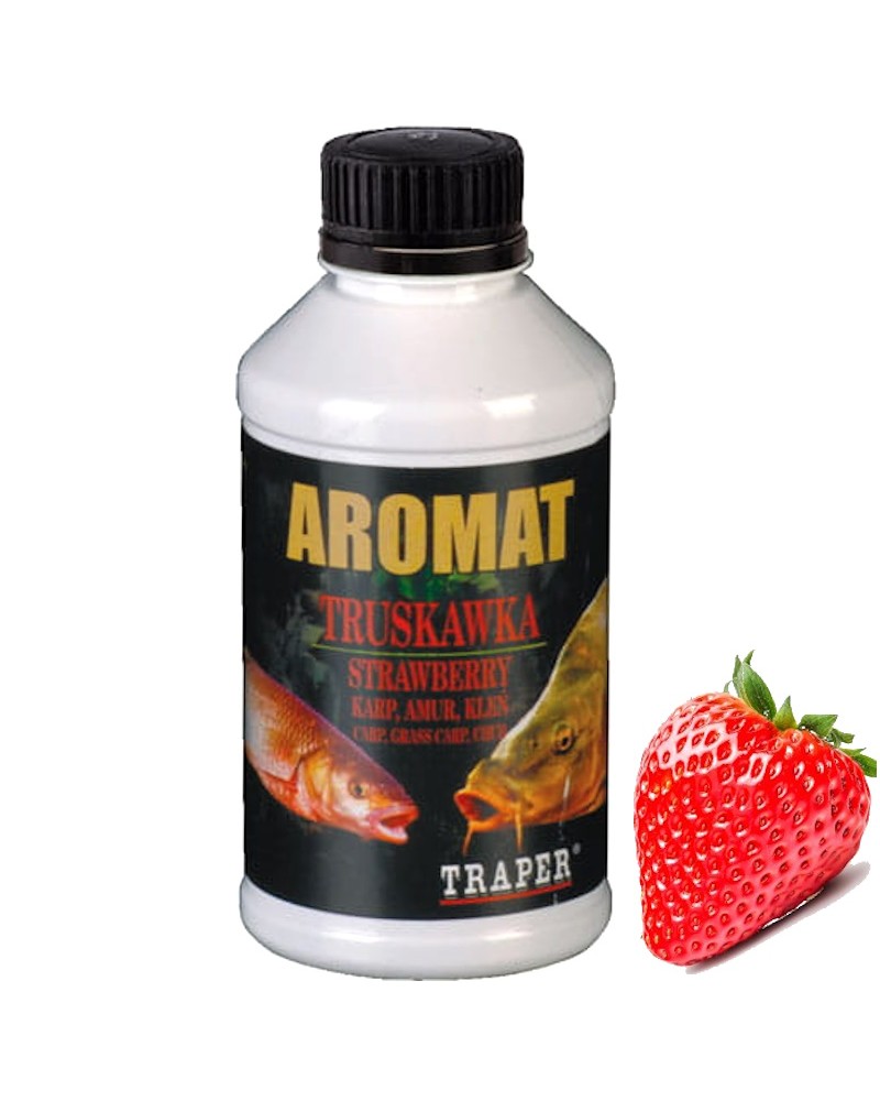 Aromat W Płynie Do Zanęt Traper Truskawka Strawberry 250ml 300g