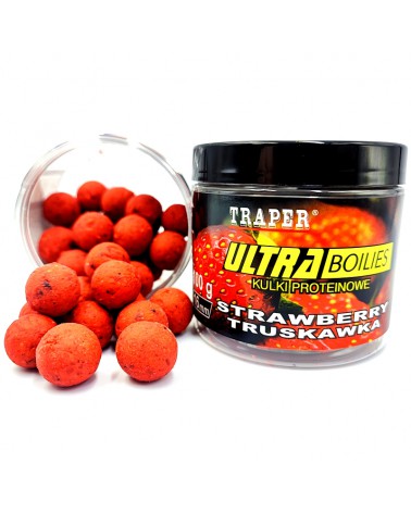 Kulki Proteinowe Traper Ultra Hakowe Truskawka 12mm 100g