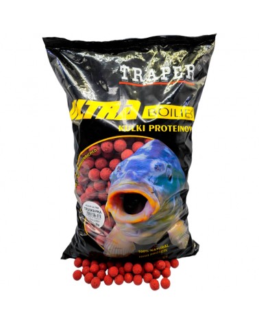 Kulki Proteinowe Traper Ultra Zanętowe Truskawka 16mm 5kg