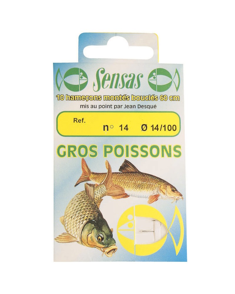 Haczyki Z Przyponem Sensas Gros Poissons Nr 14 0.14mm 60cm 10szt.