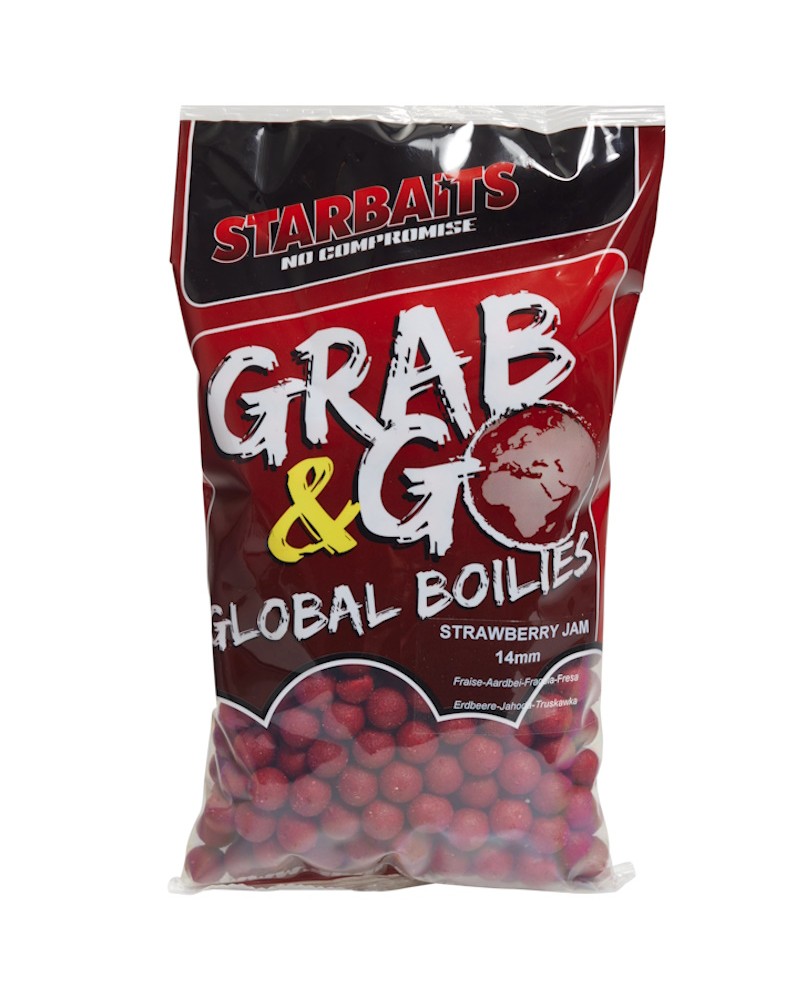 Kulki Proteinowe Starbaits Grab&Go Global Strawberry Jam Truskawka 14mm 0.8kg