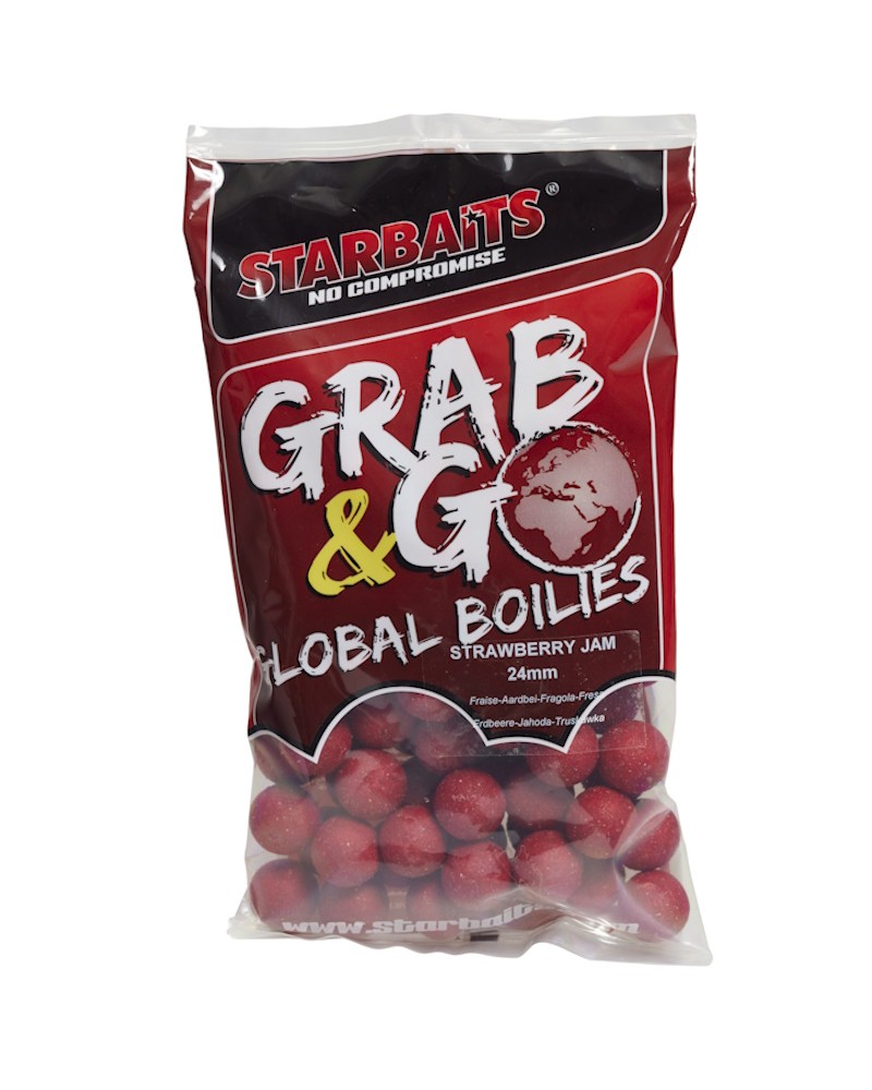 Kulki Proteinowe Starbaits Grab&Go Global Strawberry Jam Truskawka 24mm 0.8kg