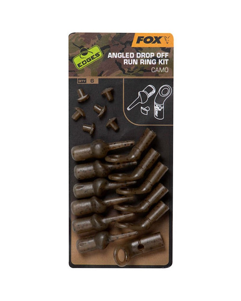 Zestaw Karpiowy Przelotowy Fox Edges Camo Angled Drop Off Run Ring Kit 6szt.