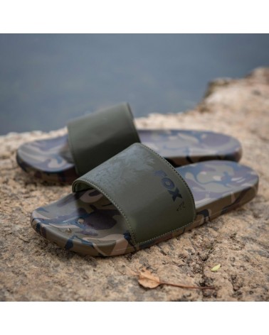 Klapki Wędkarskie Fox Khaki/Moro Sliders